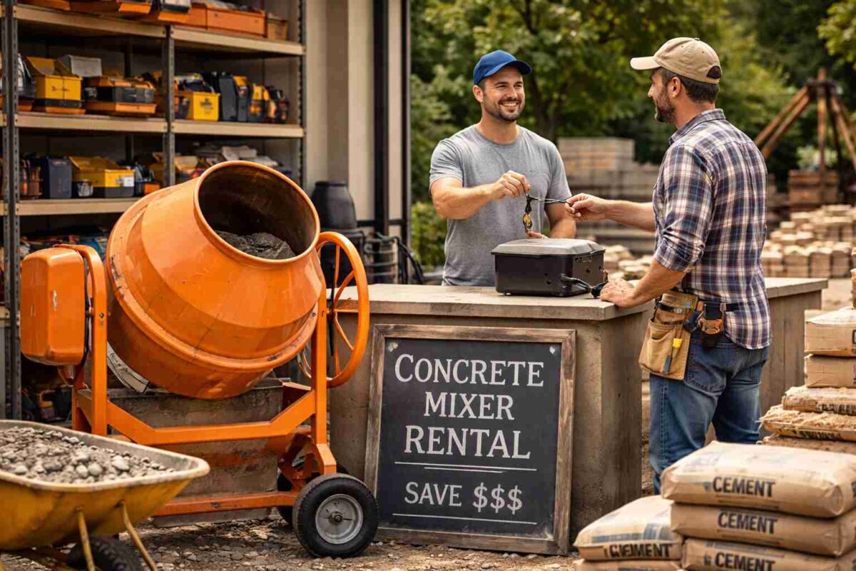 concrete mixer on rent