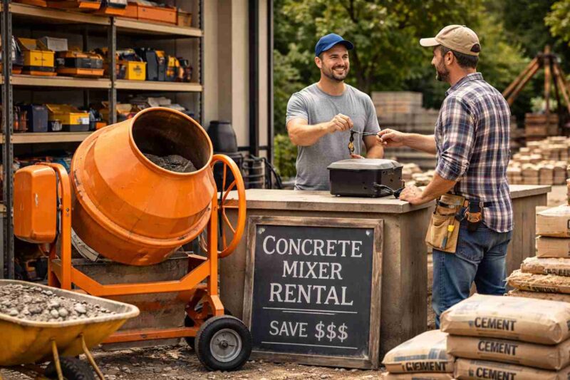 concrete mixer on rent